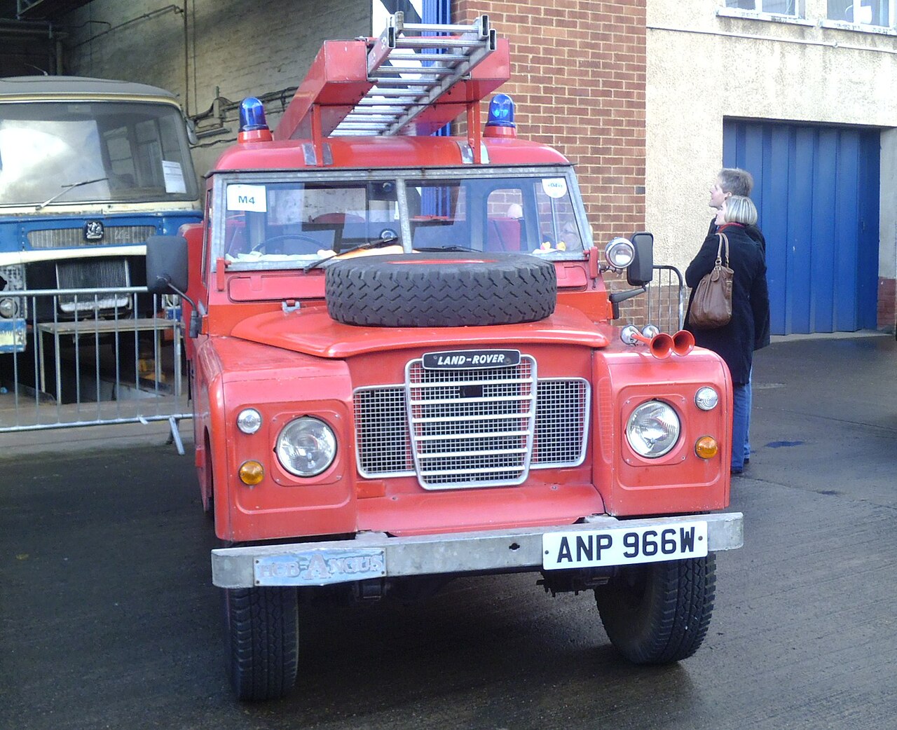 A vehicle they built: 1980 Land Rover Series III 109 fire appliance (ANP 966W) converted by HCB-Angus of Southampton, at a Glasgow Vintage Vehicle Trust open day, 2012.
