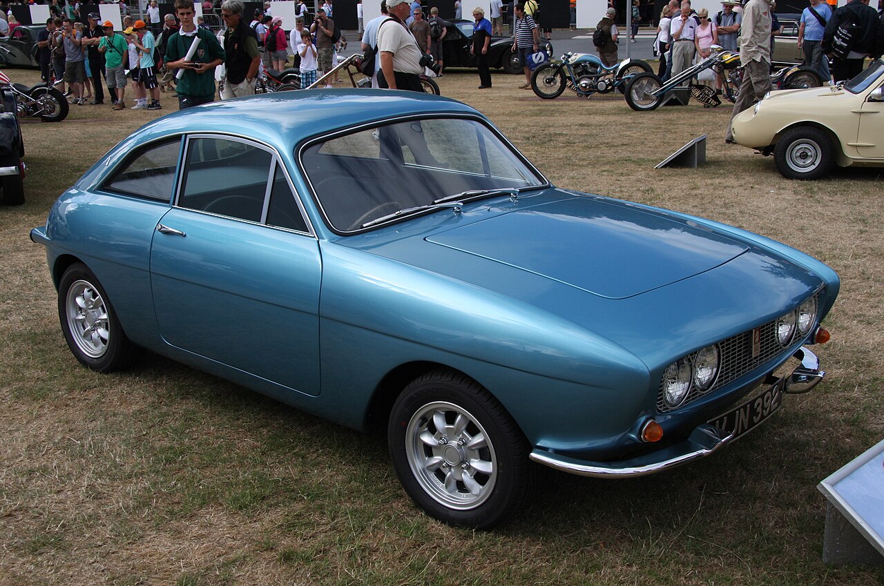 A vehicle, not the studio: a 1962 Ogle SX1000, the Mini-based coupe the firm built in its brief car-manufacturing period, at Goodwood in 2009.