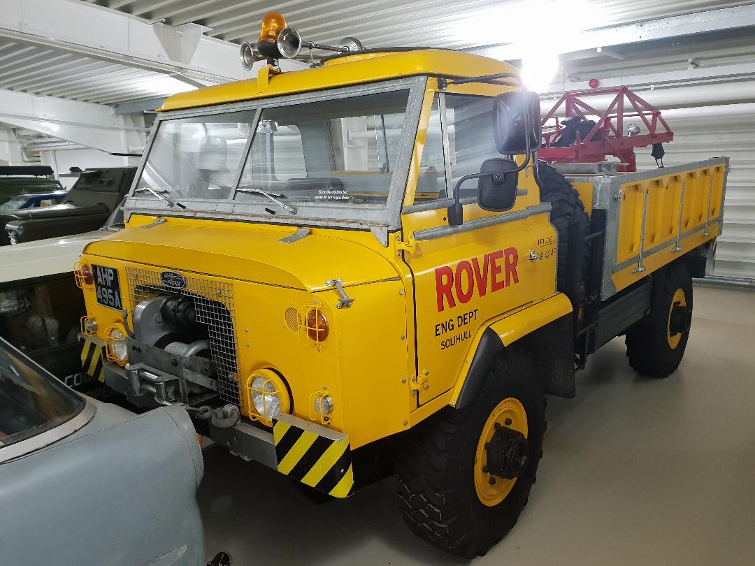 'Buttercup' (AHP 495A) in restored Rover Engineering Department livery at the British Motor Museum, Gaydon