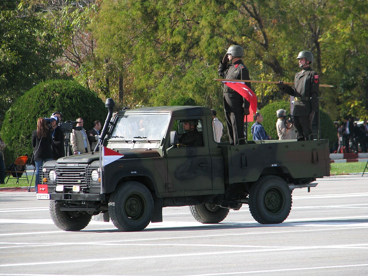 Truck-cab soft-top Otokar Defender of the Turkish Armed Forces on parade, Republic Day, Ankara, 2012