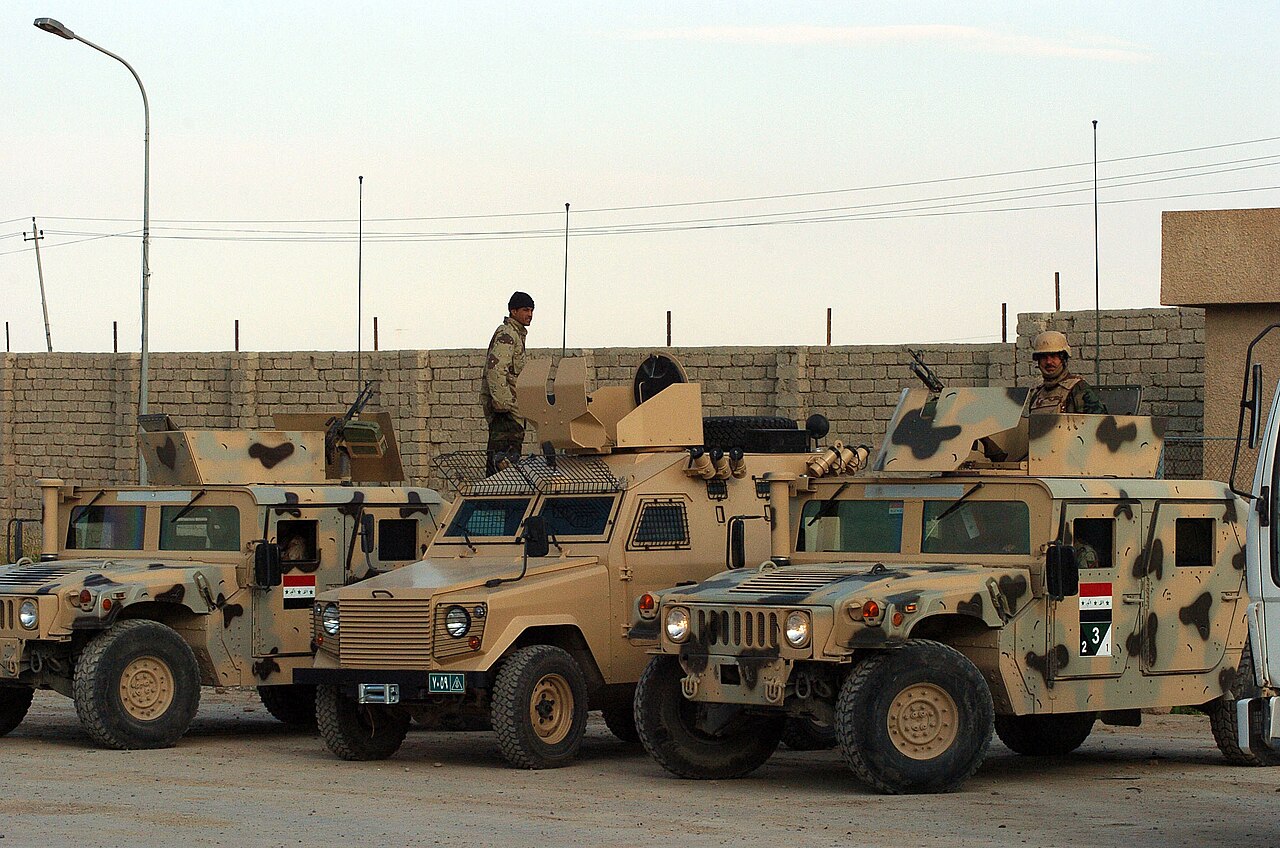 Otokar ZPT (centre) between two Humvees as 2nd Iraqi Army Division soldiers prepare a relief mission at Tal Afar, 29 March 2007