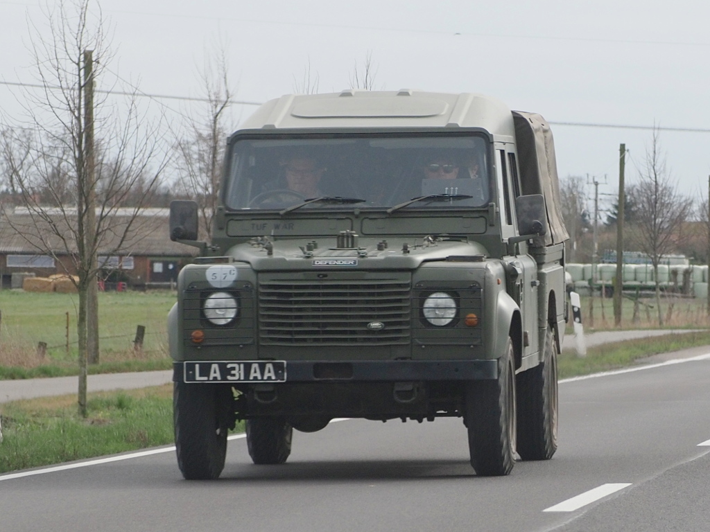 British Army Land Rover 110 XD Wolf during exercise Wettin Sword, Saxony-Anhalt, Germany, April 2022