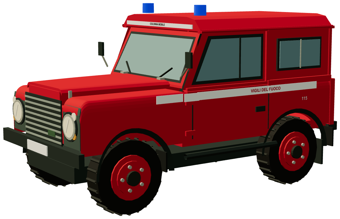 Agrigento Vigili del Fuoco Land Rover — three-quarter render