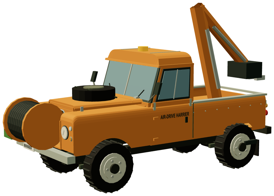 Air-Drive Harrier backhoe — three-quarter render