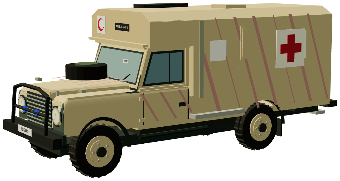 CHOSC Tiger-Stripe 127 Ambulance — three-quarter render