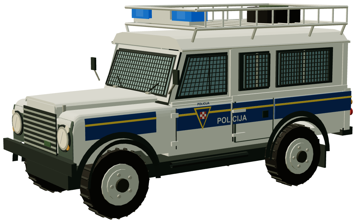 Croatian Police Defender 110 — three-quarter render