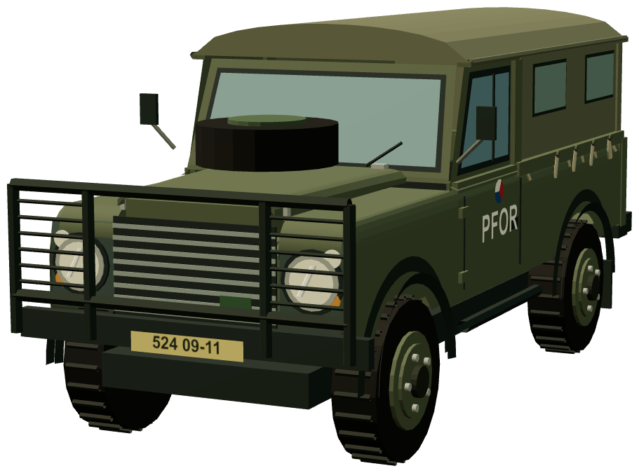 Czech Army Defender 110 — front three-quarter render
