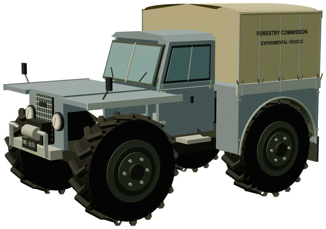 Forestry Commission Roadless Fire Tender — three-quarter render
