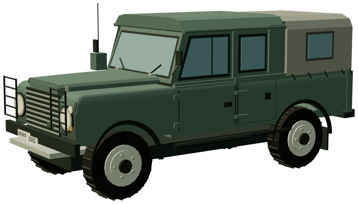 French Army Defender 110 Double Cab — three-quarter render