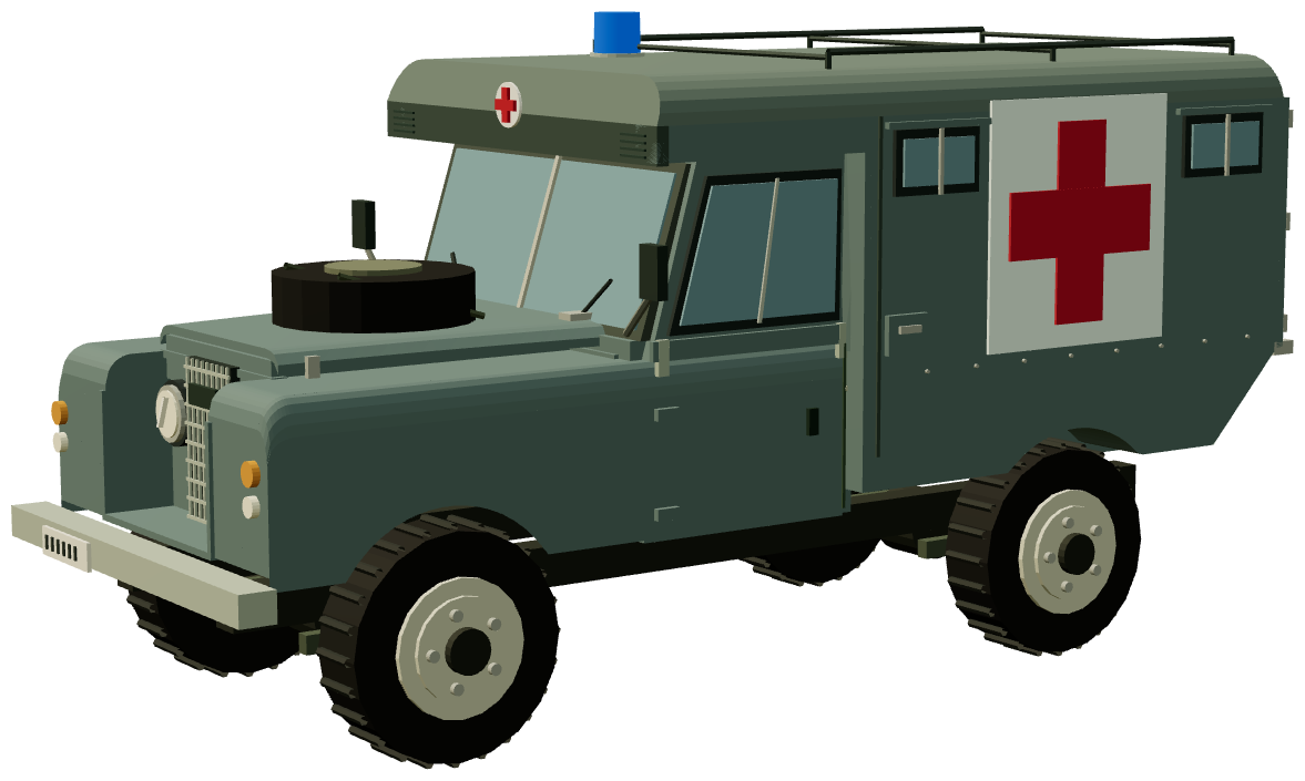 UK Marshal Body Ambulance — three-quarter render