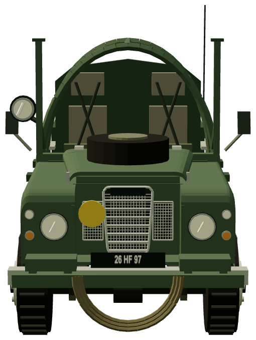 Mine Protected Land Rover — front render