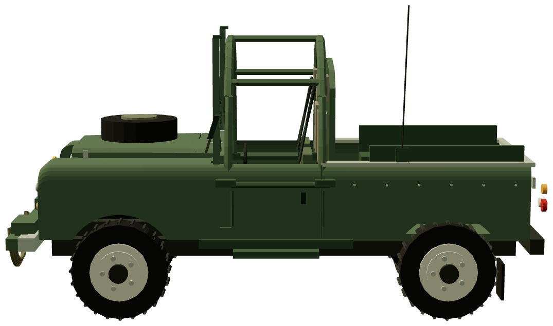 Mine Protected Land Rover — side render