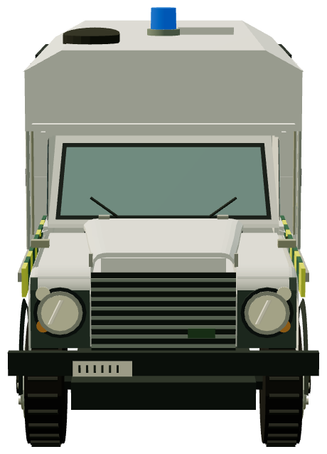 MMB Defender 130 St John ambulance — front render