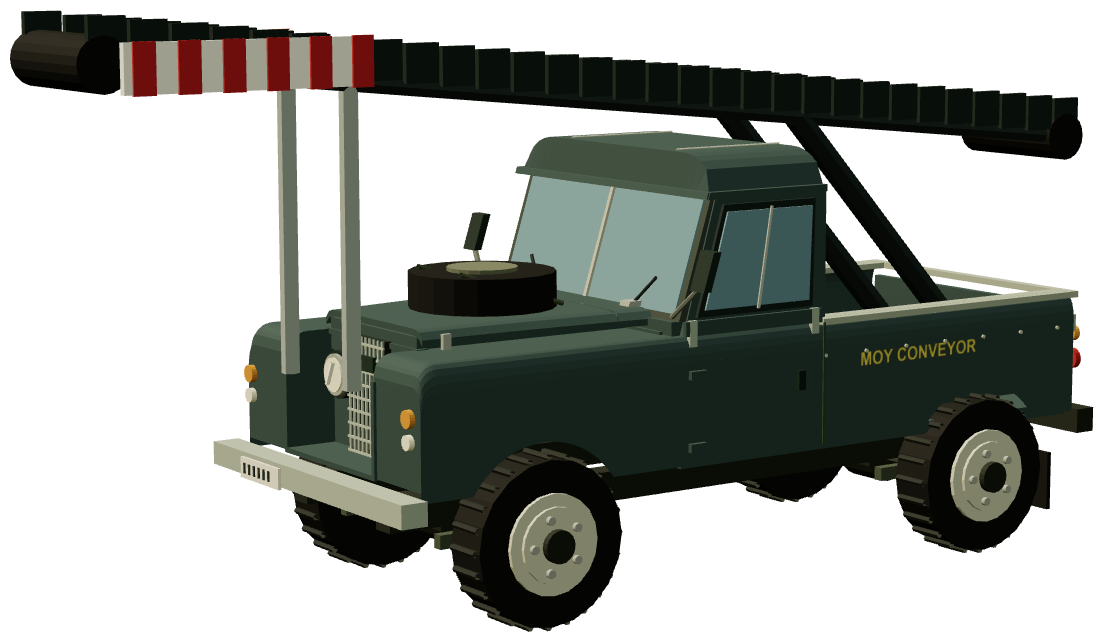 Moy 109 conveyor Land Rover — three-quarter render