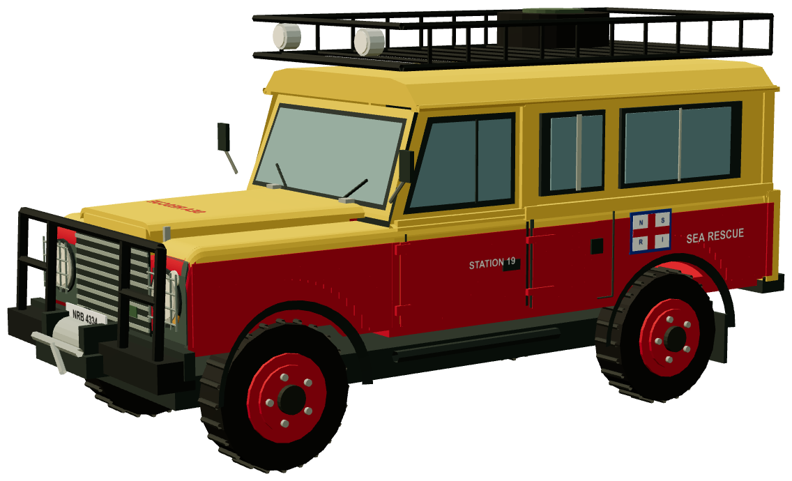 NSRI Richards Bay Camel Trophy Defender 110 — three-quarter render