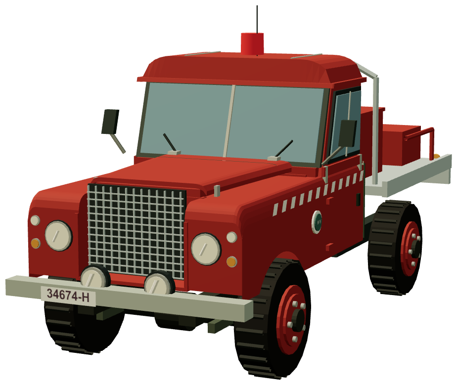 NSW Bush Fire Brigade Tanker — front three-quarter render