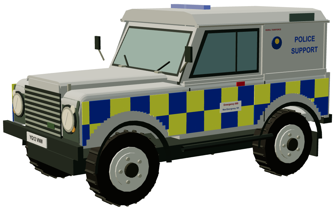 North Yorkshire Police Rural Task Force Defender — three-quarter render