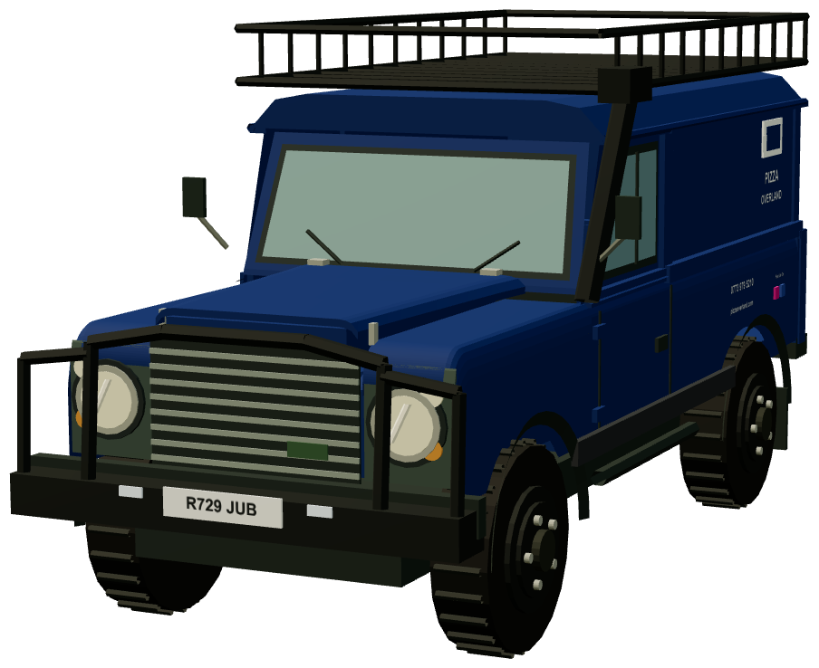 Pizza Overland Defender 110 — front three-quarter render