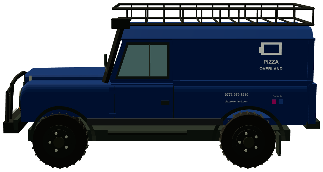Pizza Overland Defender 110 — side render