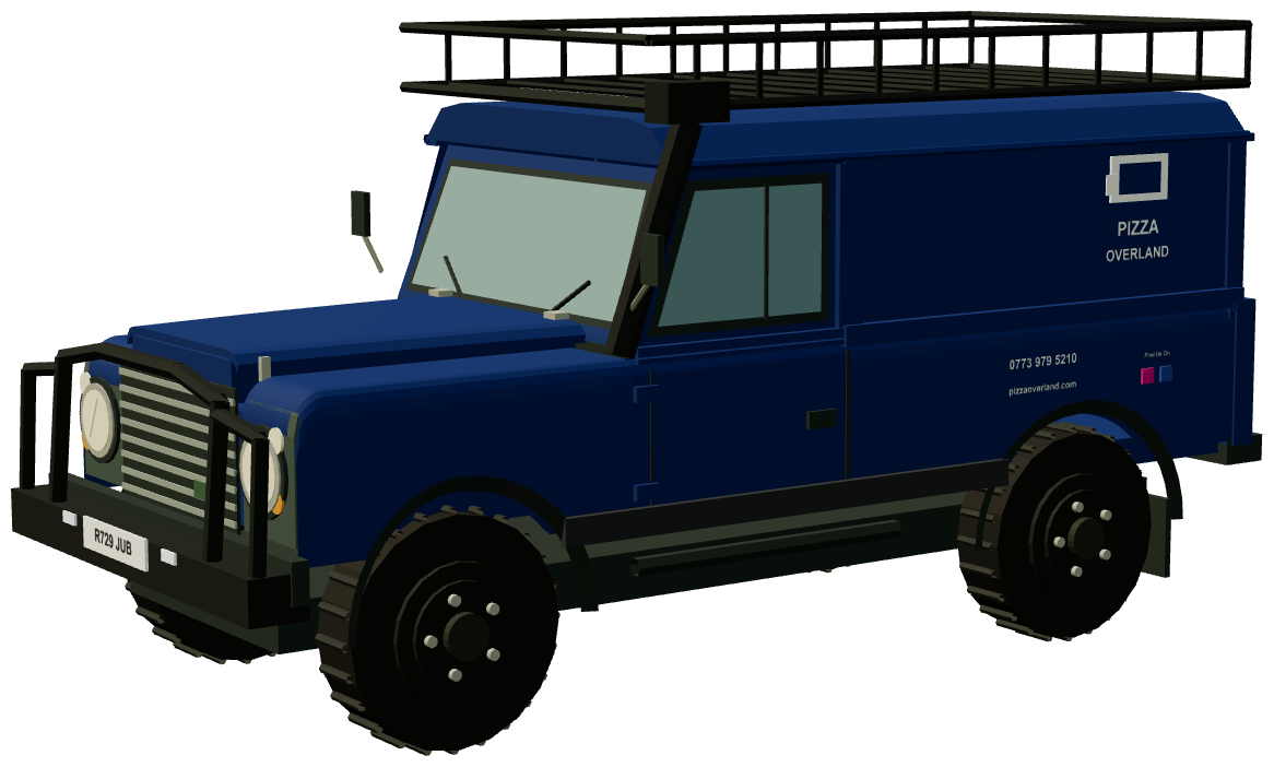 Pizza Overland Defender 110 — three-quarter render