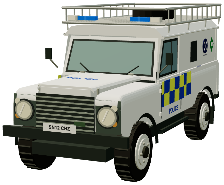 Police Scotland Underwater Search Unit Defender 110 — front three-quarter render