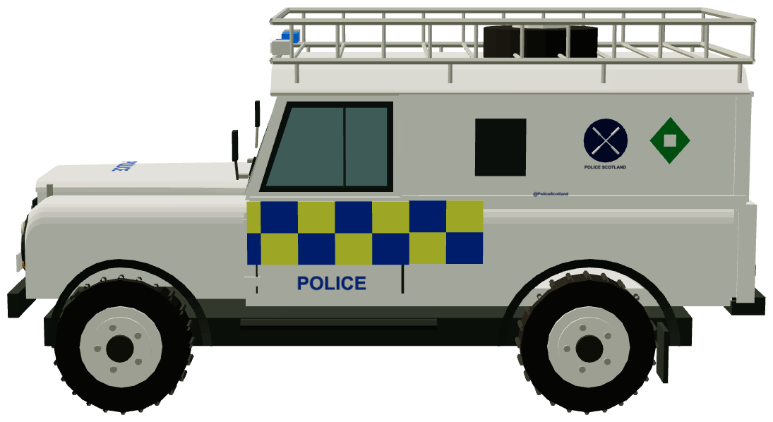 Police Scotland Underwater Search Unit Defender 110 — side render