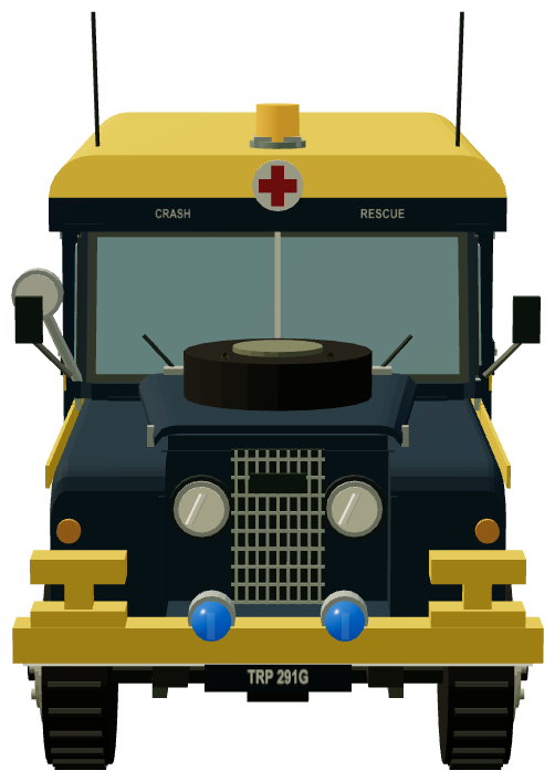 RAF Crash Rescue Marshall Ambulance — front render