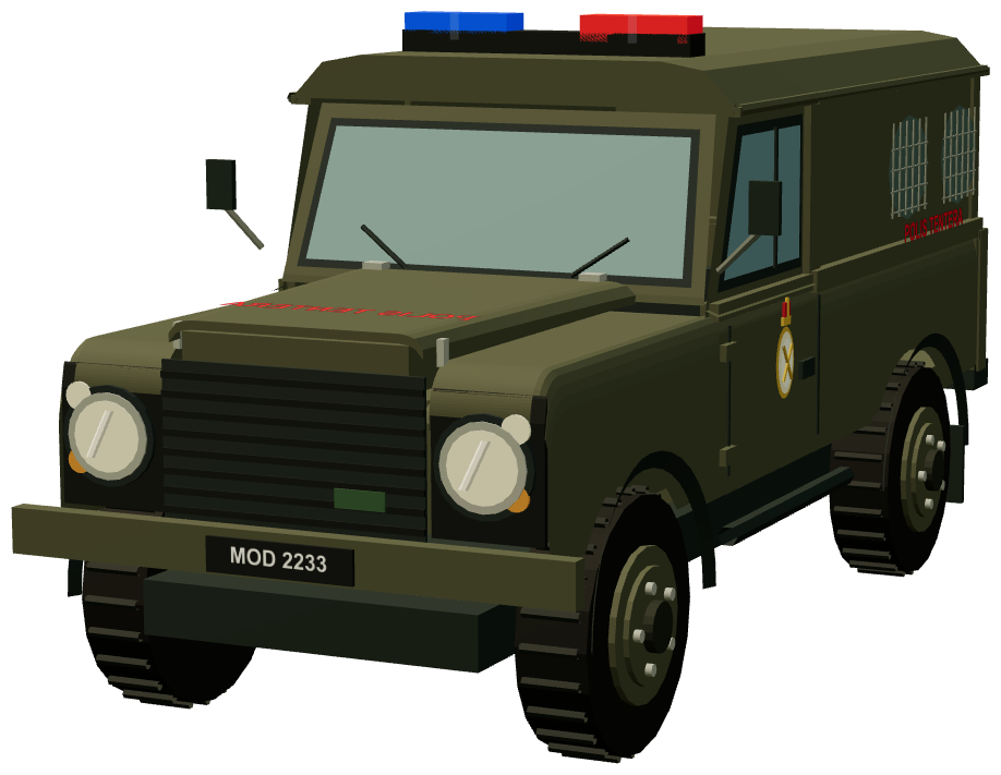RBAF Military Police Defender 110 — front three-quarter render