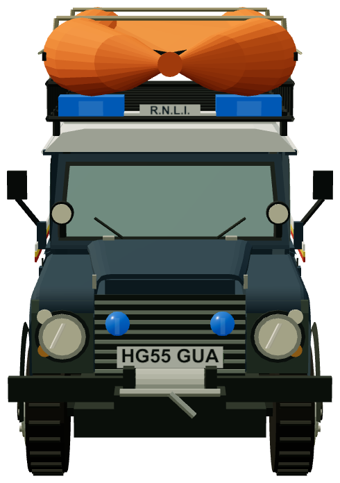 RNLI Lifeboat Launch Defender — front render