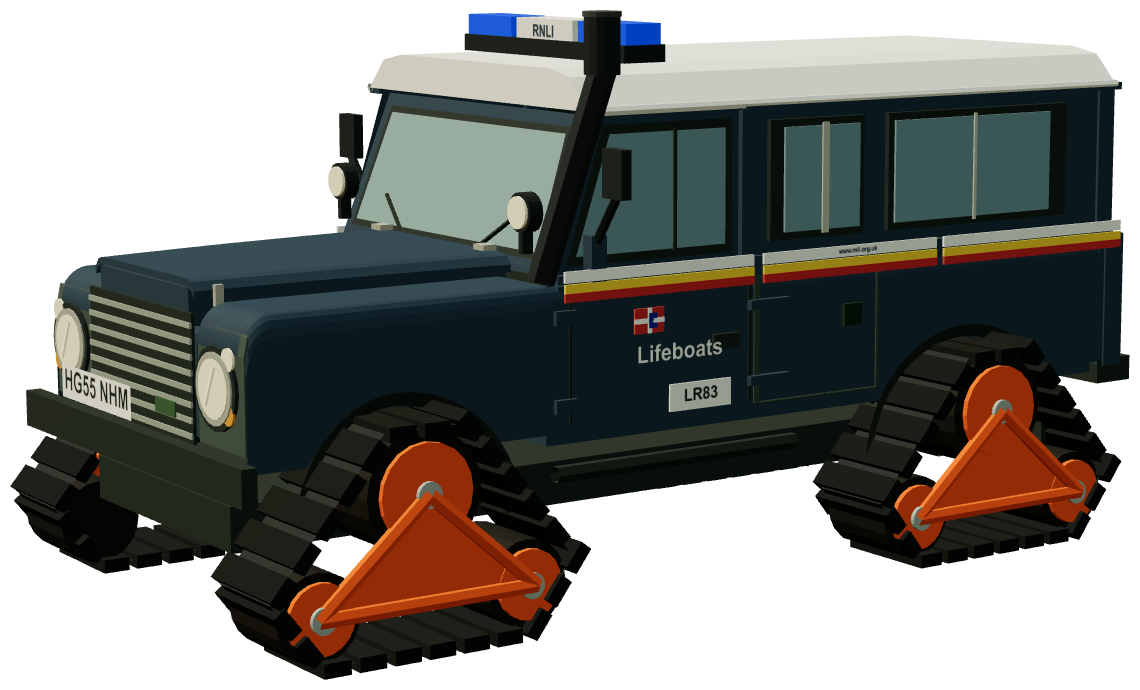 RNLI West Kirby Mattracks Defender — three-quarter render