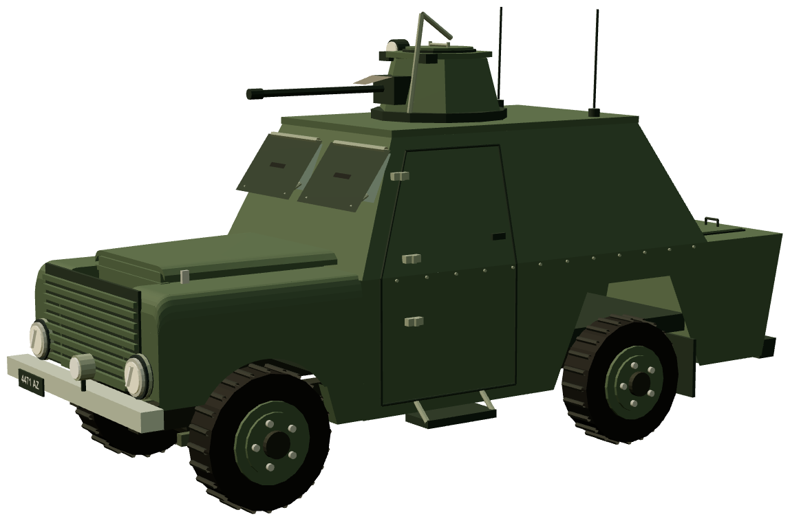 RUC Shenzi Armoured Land Rover — three-quarter render