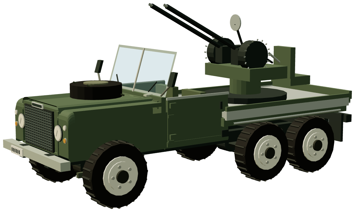 Hotspur Sandringham 139″ AA Gun Carrier — three-quarter render