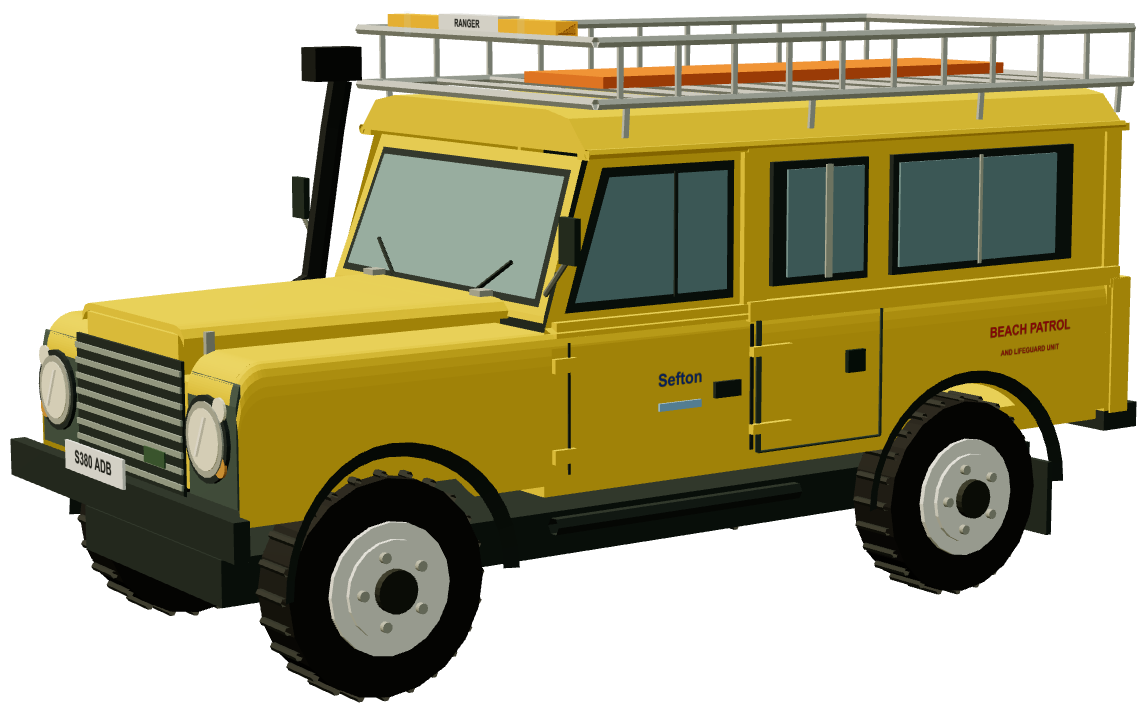 Sefton Beach Patrol Defender 110 — three-quarter render