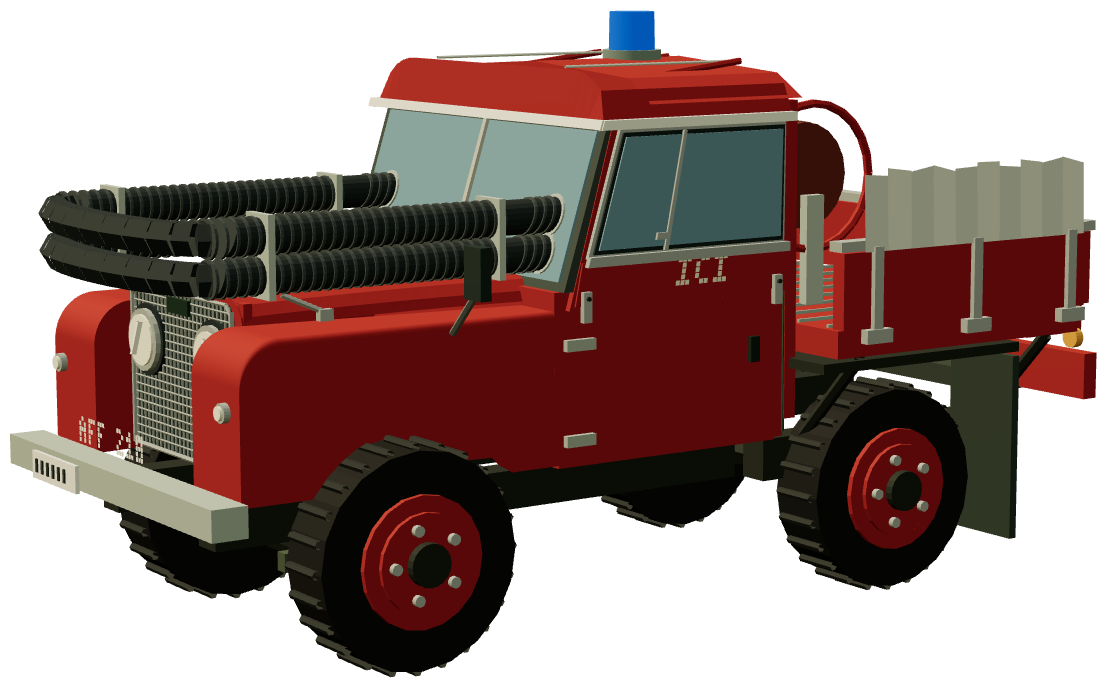 Series I Fire Tender — three-quarter render