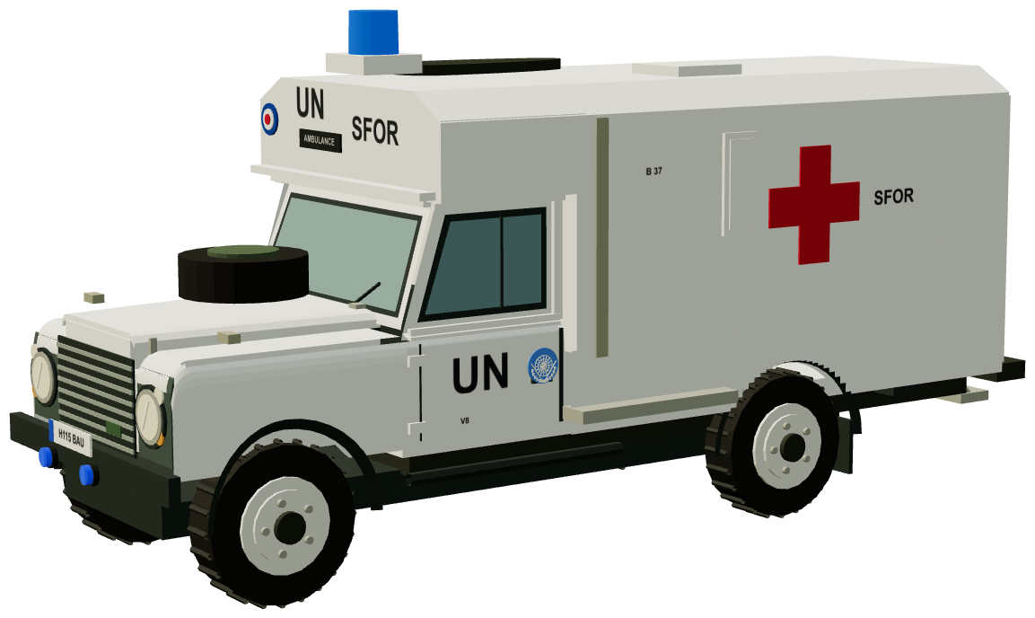 SFOR UN Pulse Ambulance (Bosnia) — three-quarter render