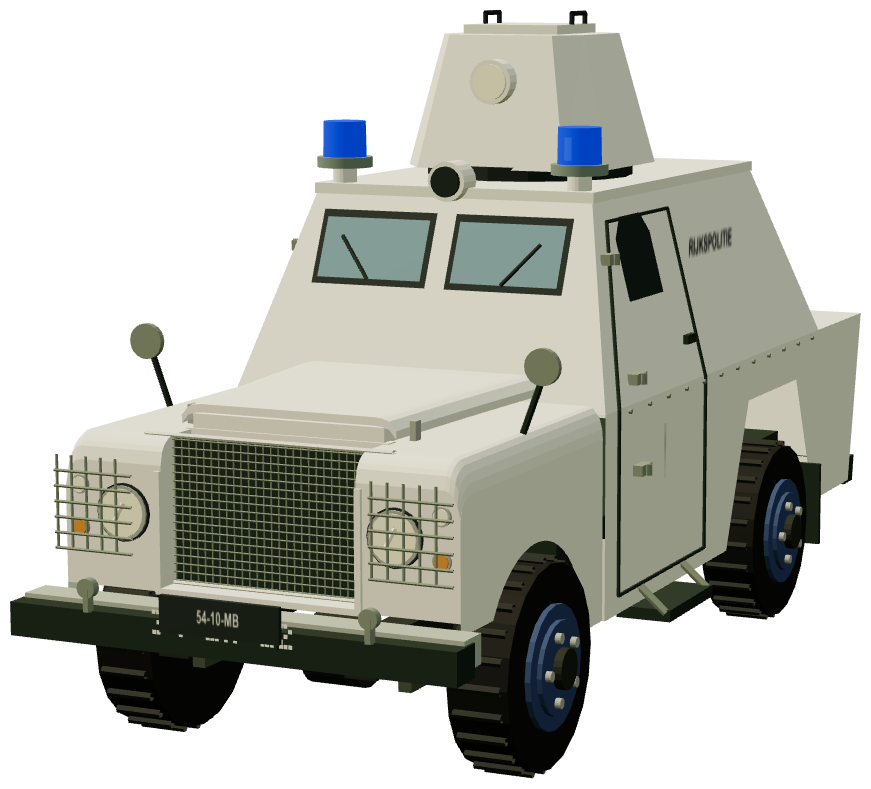 Shorland Mk 3 APC · Rijkspolitie — front three-quarter render