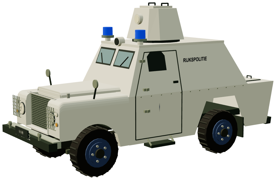Shorland Mk 3 APC · Rijkspolitie — three-quarter render