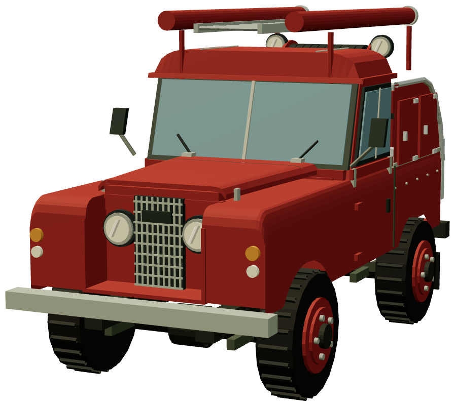 Snowy Mountains Hydro Fire Truck — front three-quarter render