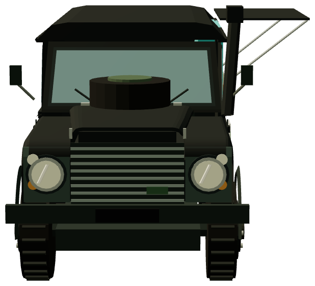 St Monans Ex-Army Land Rover Mobile Bar — front render