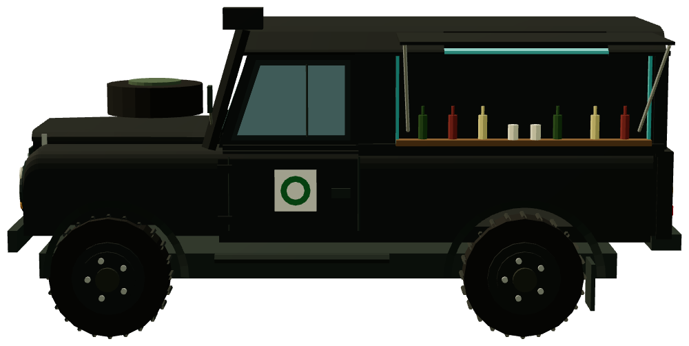 St Monans Ex-Army Land Rover Mobile Bar — side render