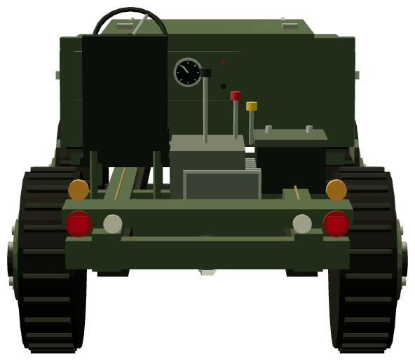 Drivable training chassis — rear render