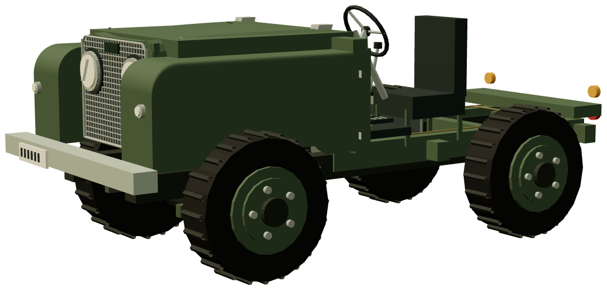 Drivable training chassis — three-quarter render