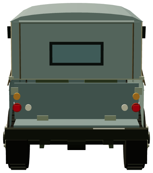 Series III 109″ · UK military — rear render