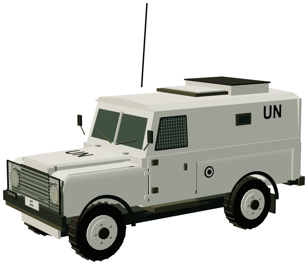 UN Snatch (Bosnia 1993) — three-quarter render