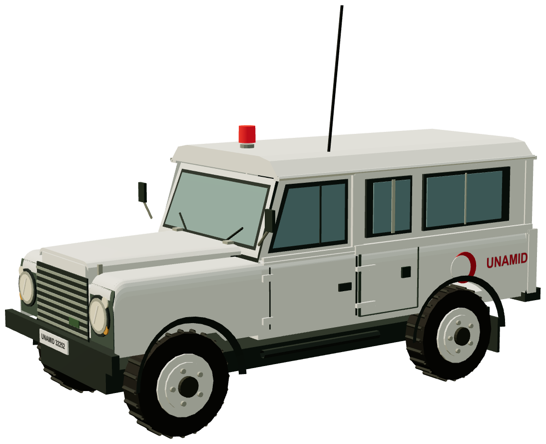 UNAMID Defender 110 Medical Vehicle (Nyala 2011) — three-quarter render