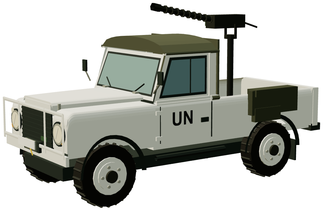 UNTAC Perentie 110 DShK Mount (Sisophon 1993) — three-quarter render