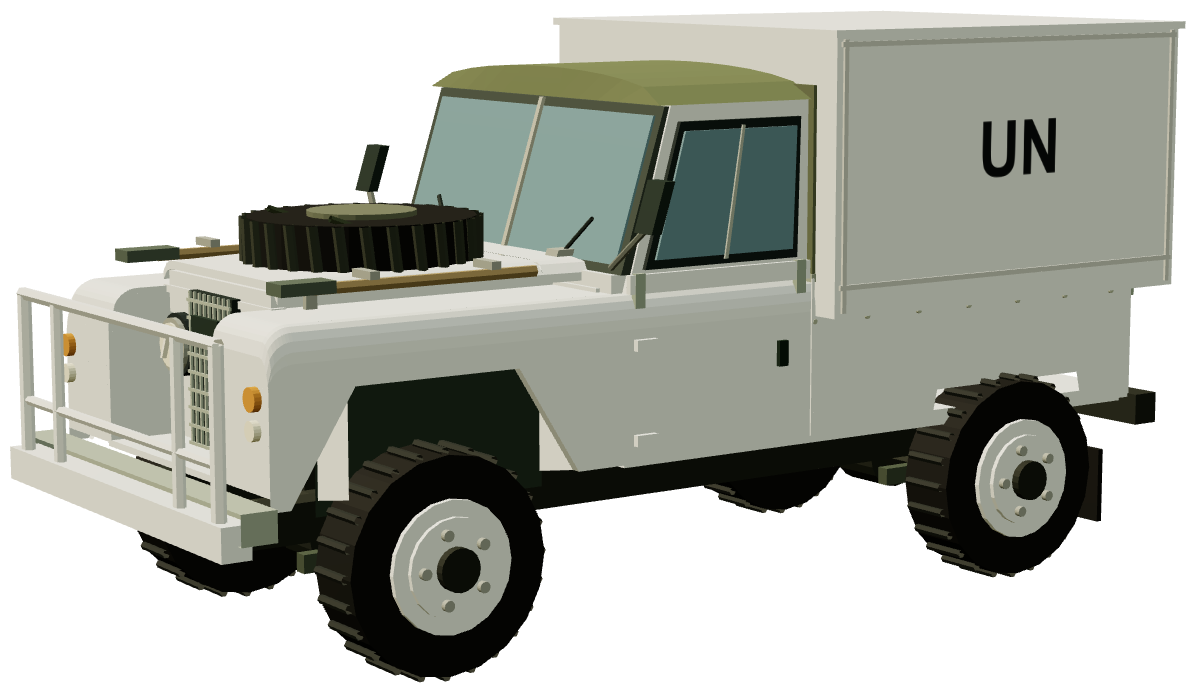 UNTAG Workshop Land Rover (Namibia 1989) — three-quarter render